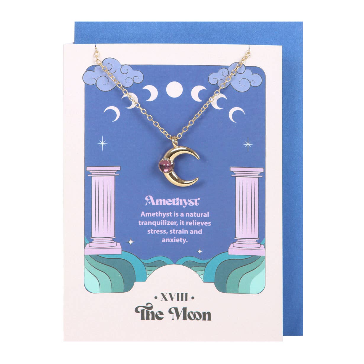 Something Different Wholesale - Wholesale Everyday Greeting Card - The Moon Celestial Amethyst Necklace Greeting Card1