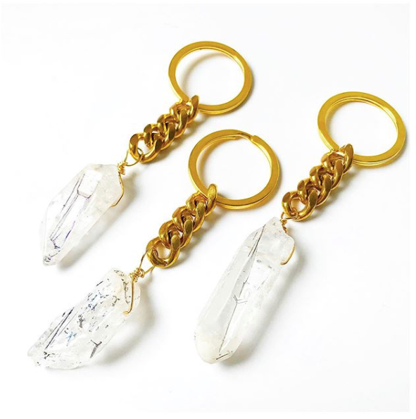 Etymology Jewelry - Wholesale Keychain - Women's - Quartz Crystal Keychain Crystal Accessories Stocking Stuffer0