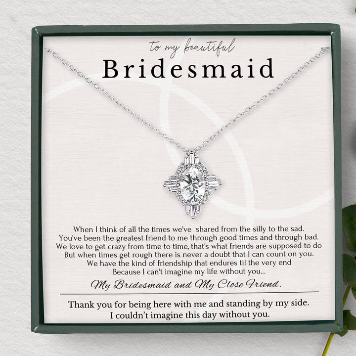 Crystal Round Diamond Bridesmaid Necklace Earring Gift Set for wholesale by hope love shine