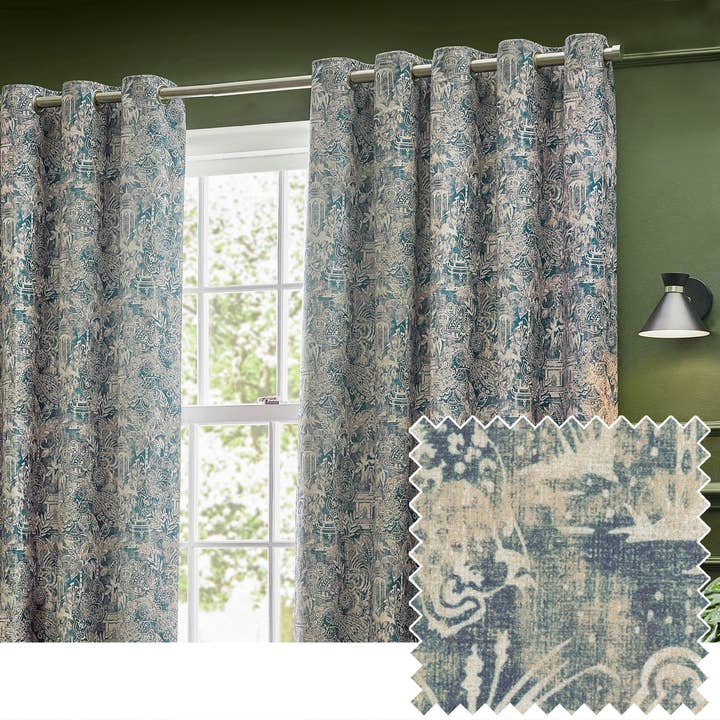 Bengal Eyelet Curtains Wedgewood for wholesale on Faire