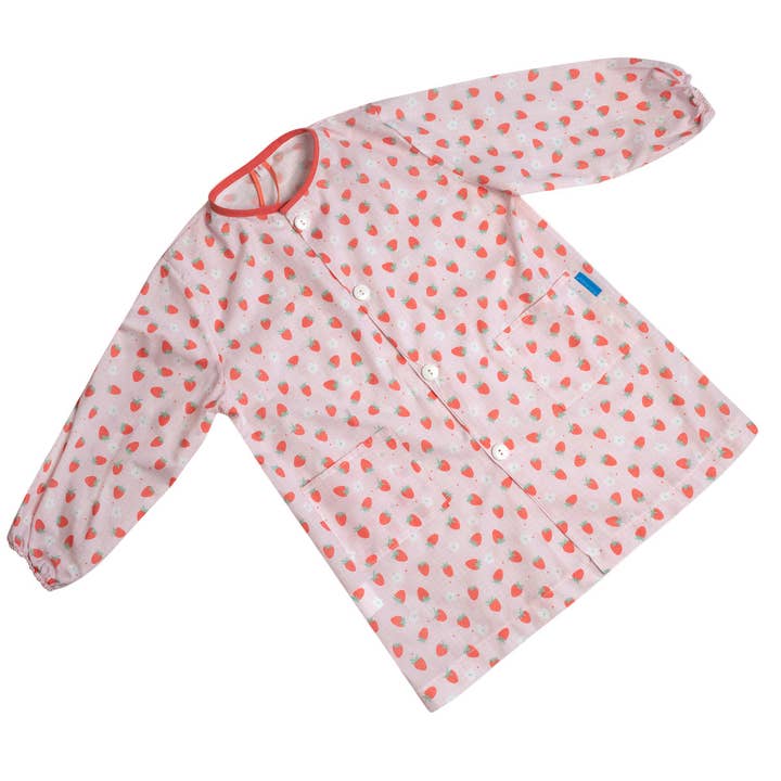 Schoolschort met aardbeiknopen voor wholesale door micumacu