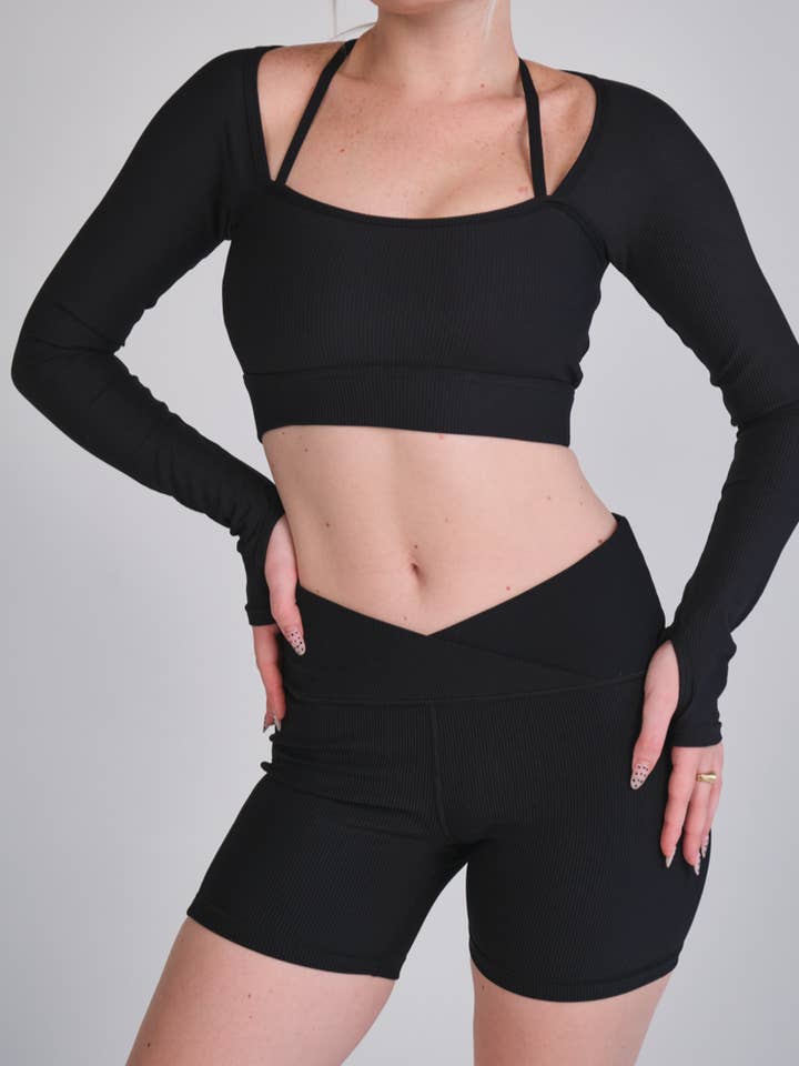 Ribbed Movement Biker Shorts for wholesale by LUCKY HONEY