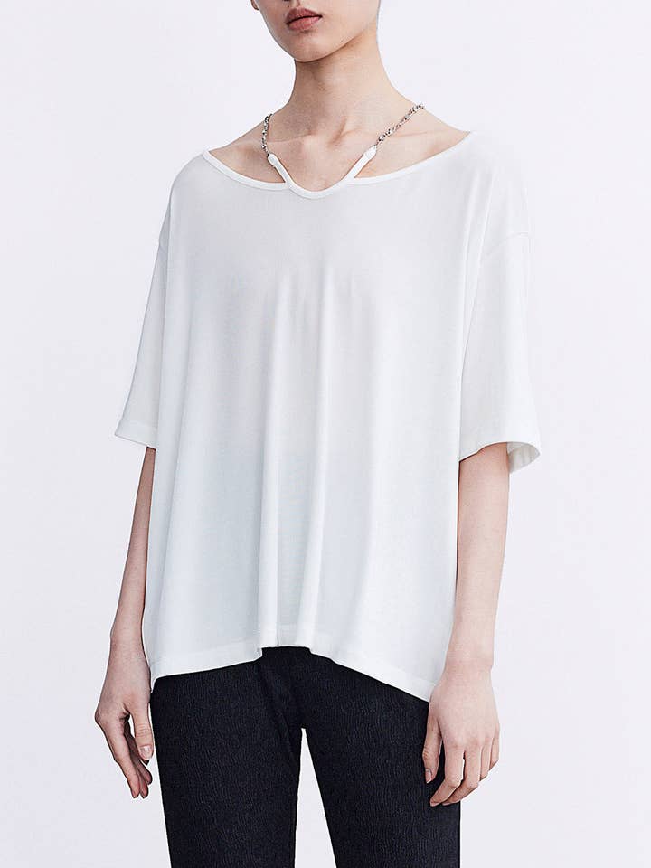 Top URBAN REVIVO Ombros Descobertos Com Corrente por atacado de UrbanRevivo