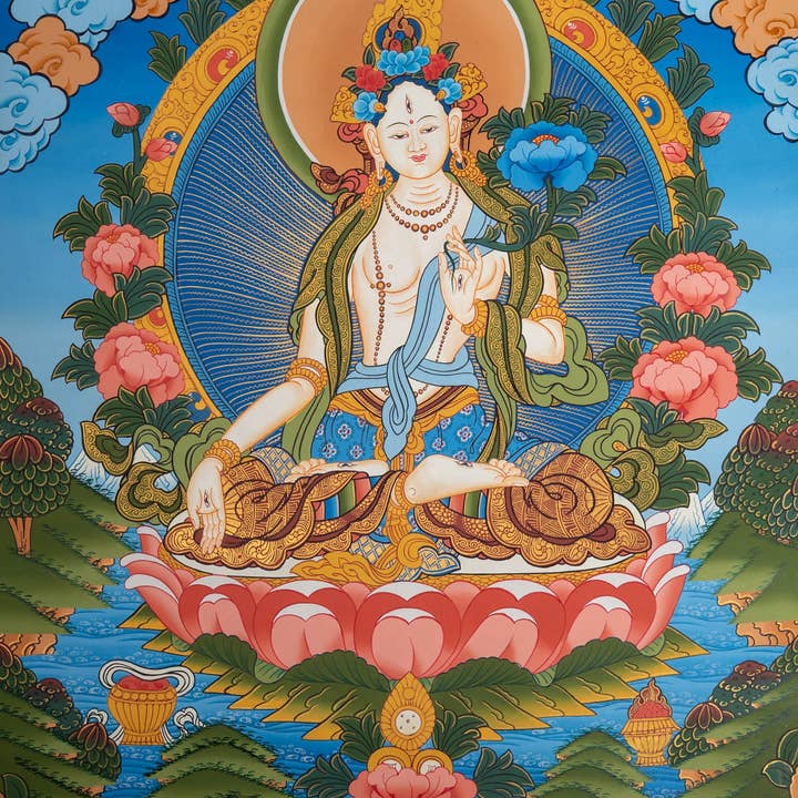 Lucky Thanka - Wholesale Painting/drawing - White Tara Thangka Painting