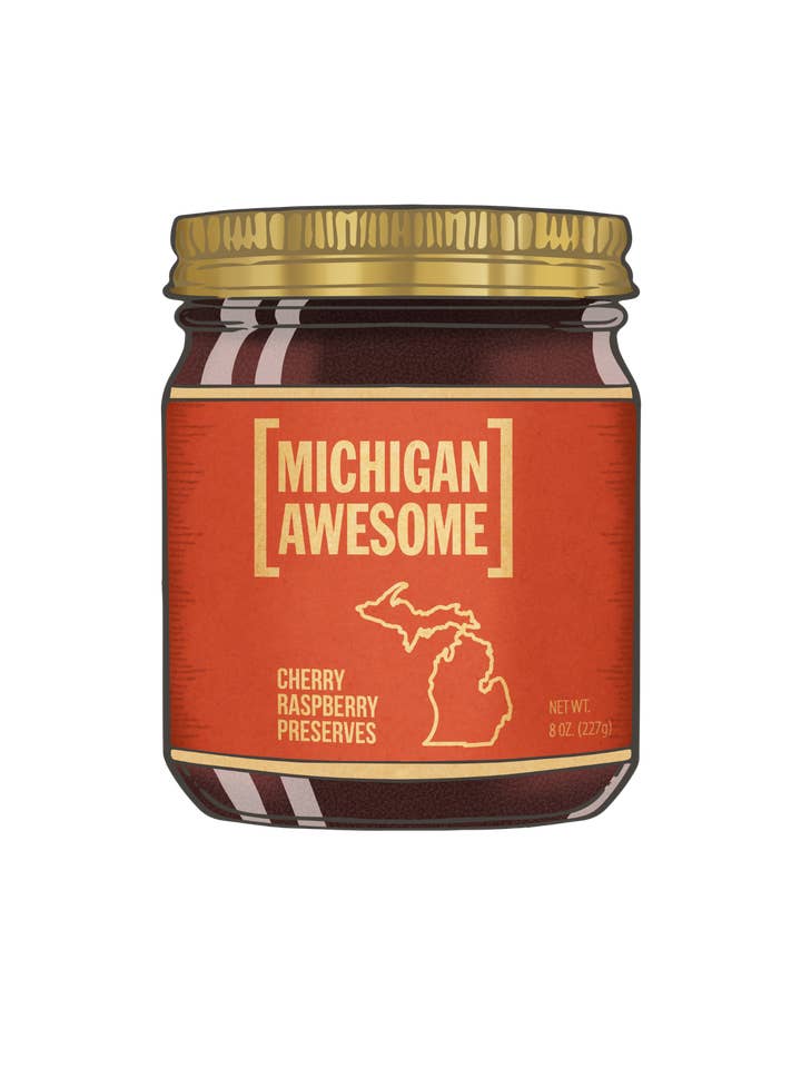 Cherry Raspberry Preserves (CASE OF 12) for wholesale by Michigan Awesome
