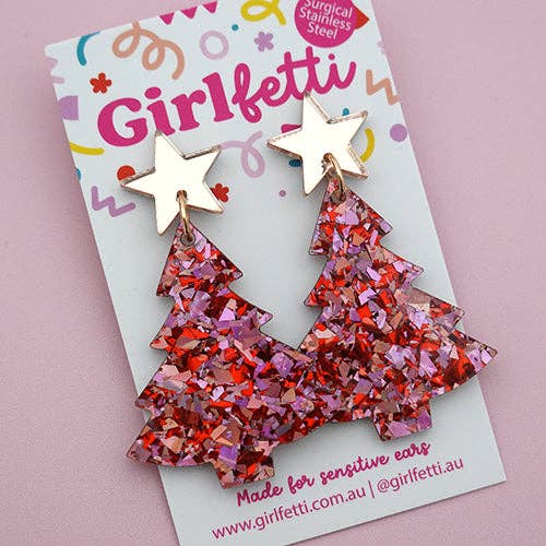 Girlfetti - Wholesale Dangle Earrings - Christmas Tree Acrylic Dangle Earrings22