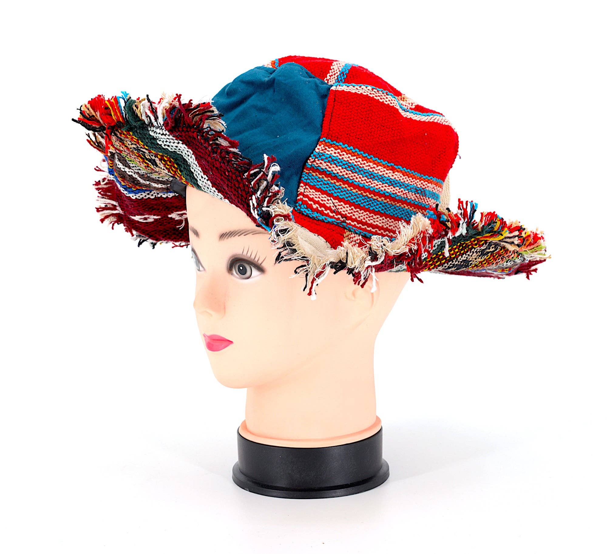 Himalaya Handmade – Chapéu de pescador - Mulher por atacado – Chapéu boêmio artesanal de retalhos hippie de cânhamo22