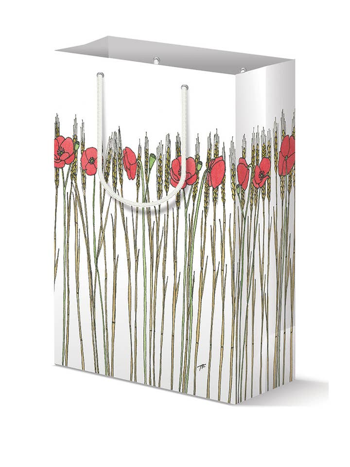 Poppies and Wheat Gift Bag Botanical for wholesale by Toute-Petite
