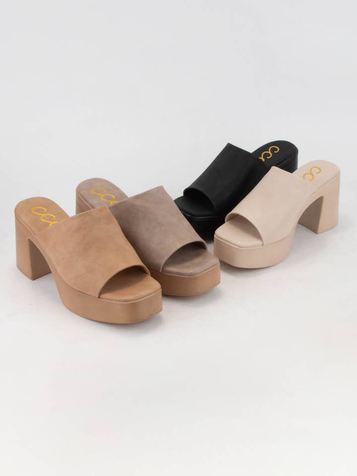 CCOCCI - Wholesale Platform Heels - Women's - MONICA Y2K VIBE PLATFORM OPEN-TOE CHUNKY HEEL