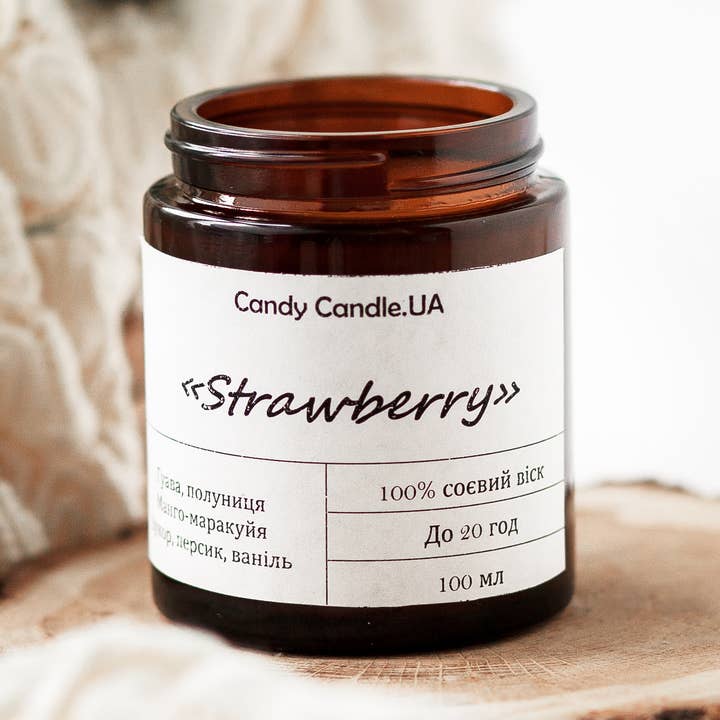 Sojakerze „Erdbeere“ 100 ml für den Großhandel von Candy Candle