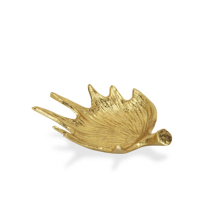 Cheungs Home Decor - Venta al por mayor Bandejas/platos/boles decorativos - Plato decorativo Widal de hierro fundido dorado con cuernos4