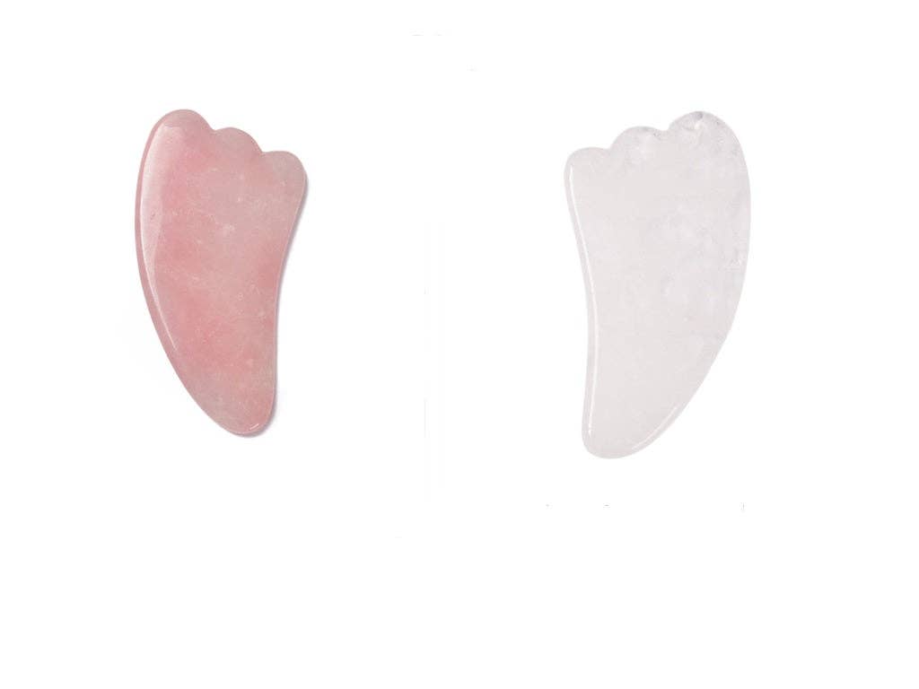 CRCBEADS - Wholesale Gua Sha Tool - Clear Quartz / Rose Quartz Gua Sha Massage Stone Tool Size55x105mm Sold by Piece0