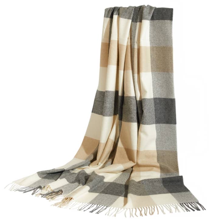 Foxford Klassisk Rutig Lammullsfilt för wholesale av FOXFORD