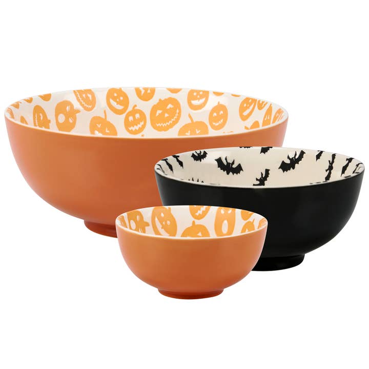 Jack O'Lantern Bowl Set for wholesale by Primitives by Kathy