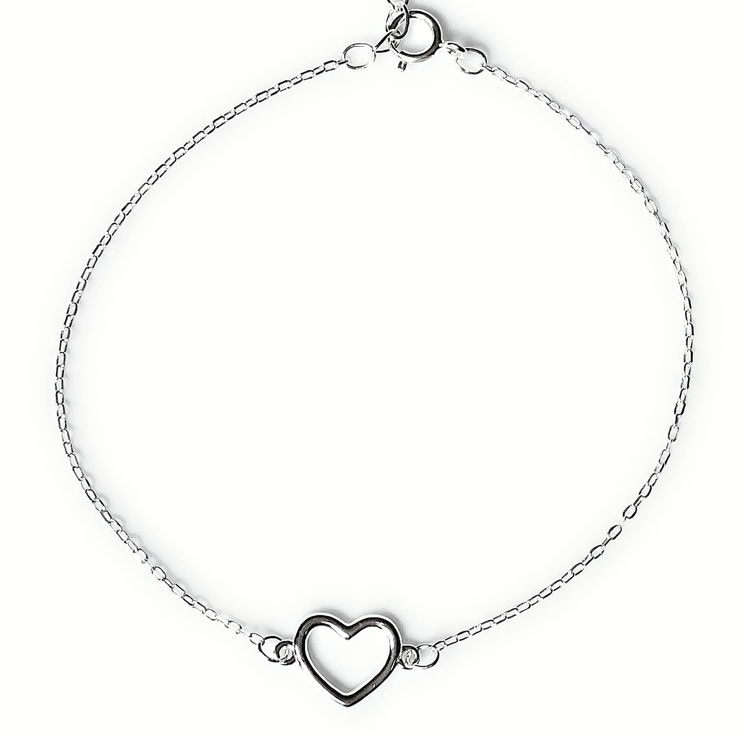 Blueyejewelry – Engroshandel Armbånd med vedhæng – 925 Sølv Hjerte Armbånd - Fint Hjerte Vedhæng Armbånd6