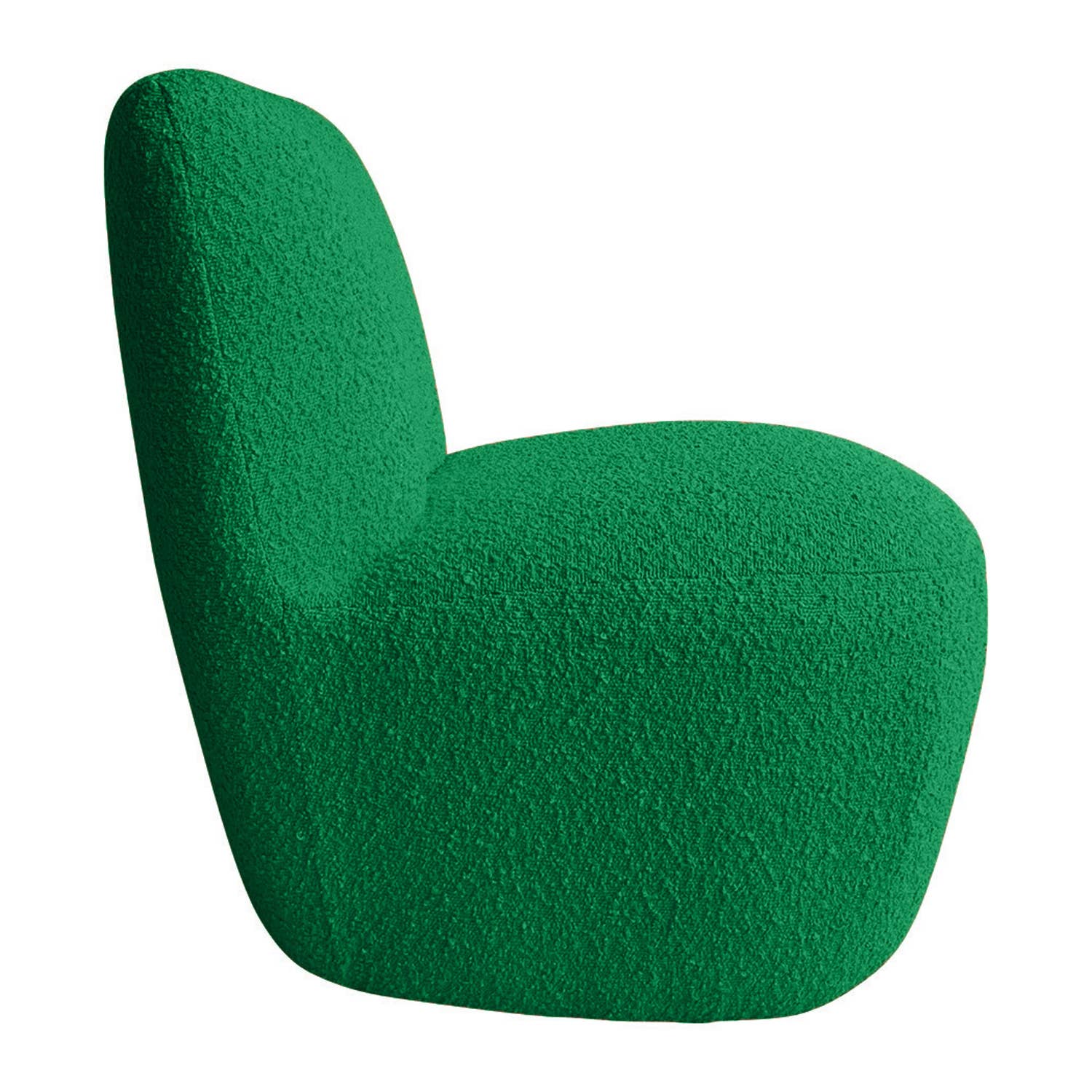 Vert feuille Fauteuil Eve tissu bouclette vert feuille L58 P73 H71cm en vente sur Faire4