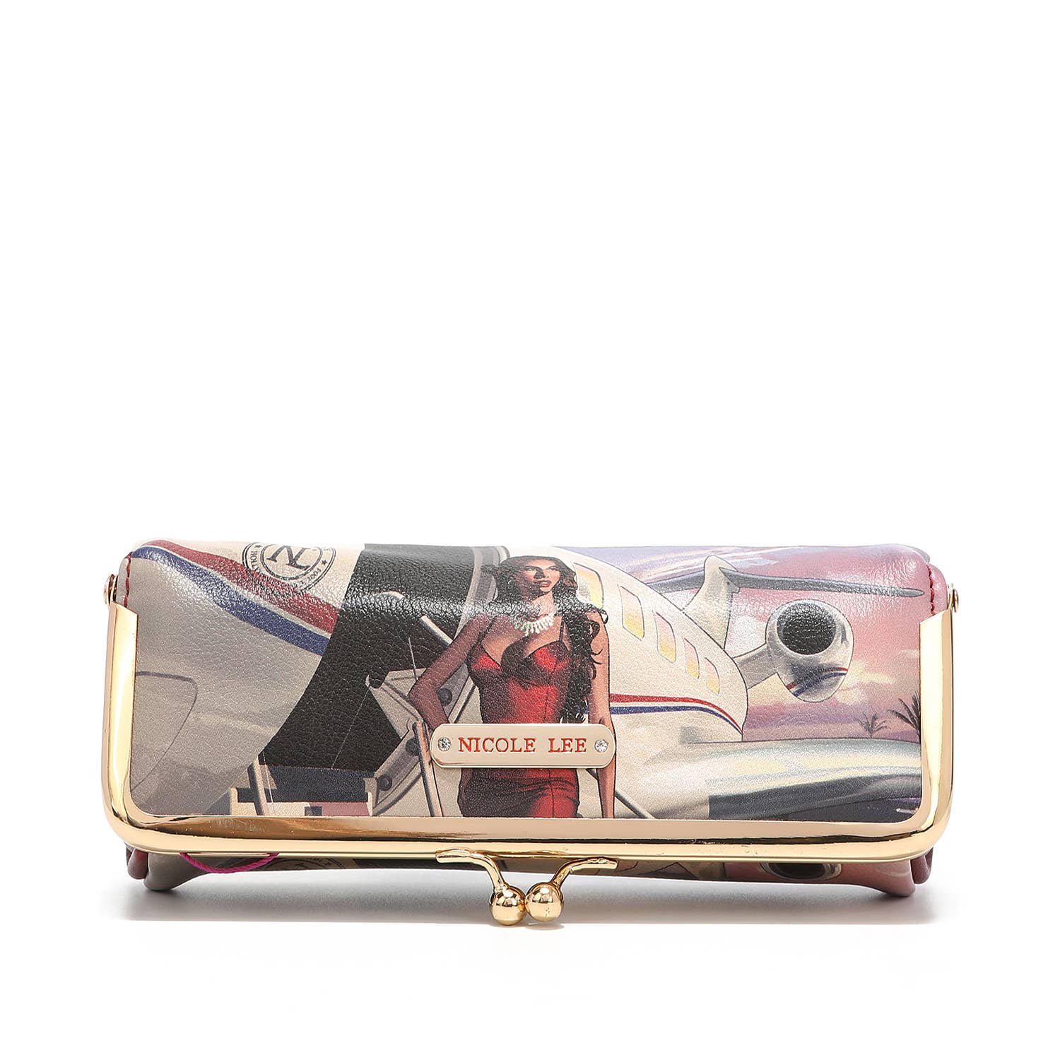 Nicole Lee USA - Wholesale Makeup/Cosmetic Bag - Kiss Lock Makeup Case - Cozy Street in Milan Print3