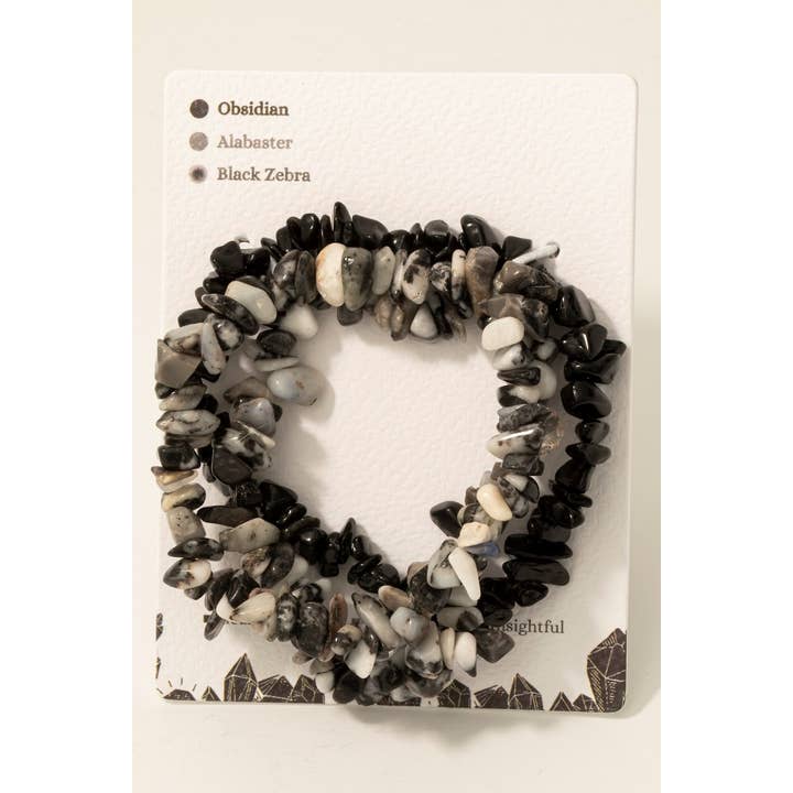 Conjunto de Pulseiras com Contas de Pedra de Seixo por atacado de Fame Accessories