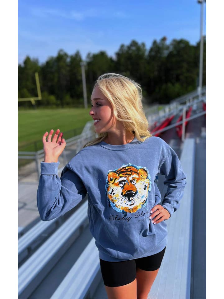 Blue Jean Glory, Glory Tigers Comfort Colors Sweatshirt for wholesale on Faire1