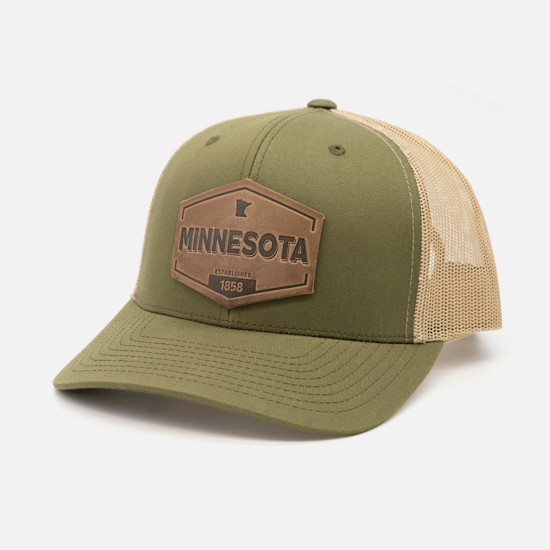 Range Leather Co. - Wholesale Trucker Hat - Unisex - Minnesota Established Hat | Leather Patch Trucker Hat2