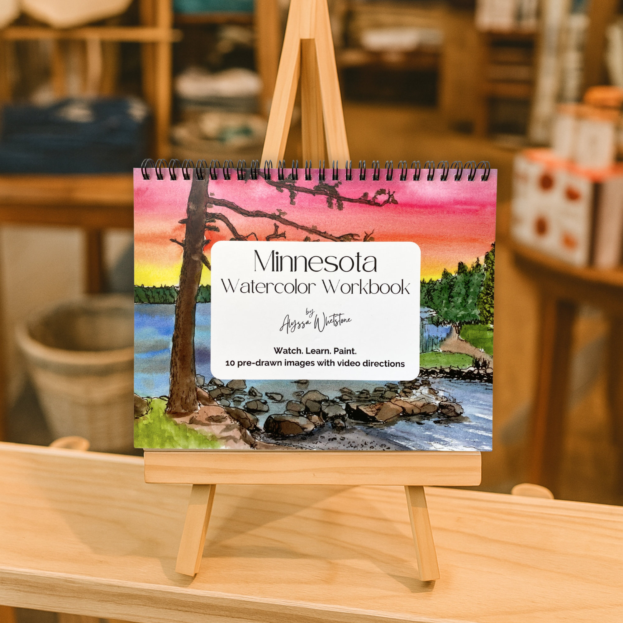 Alyssa Whetstone Art - Wholesale Sketchbook/Sketchpad - Minnesota Watercolor Workbook - Video Directions Included1