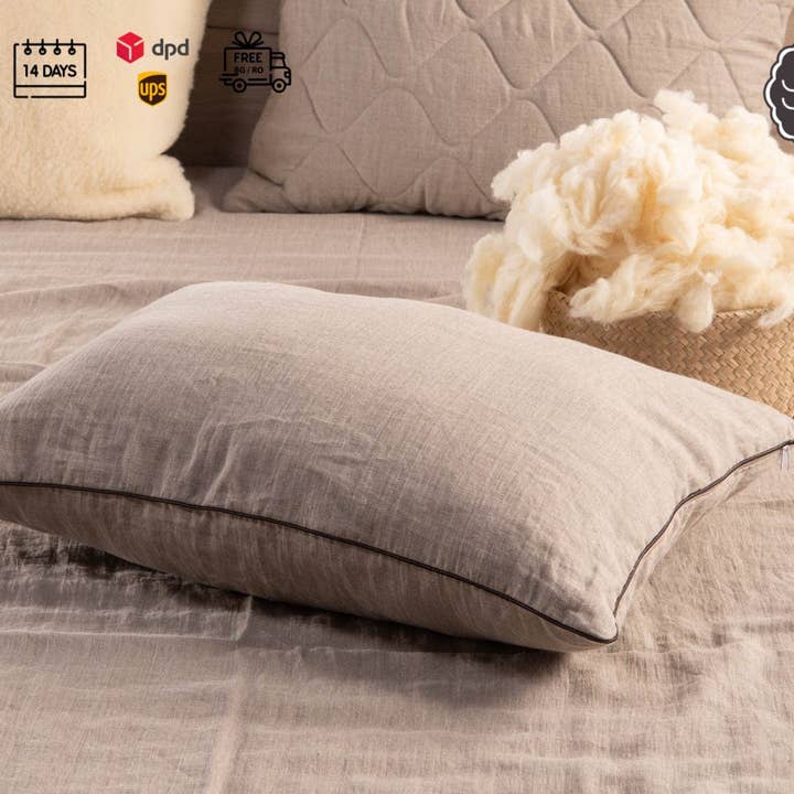 Natural linen pillow for wholesale by Ekotex 1 ltd.