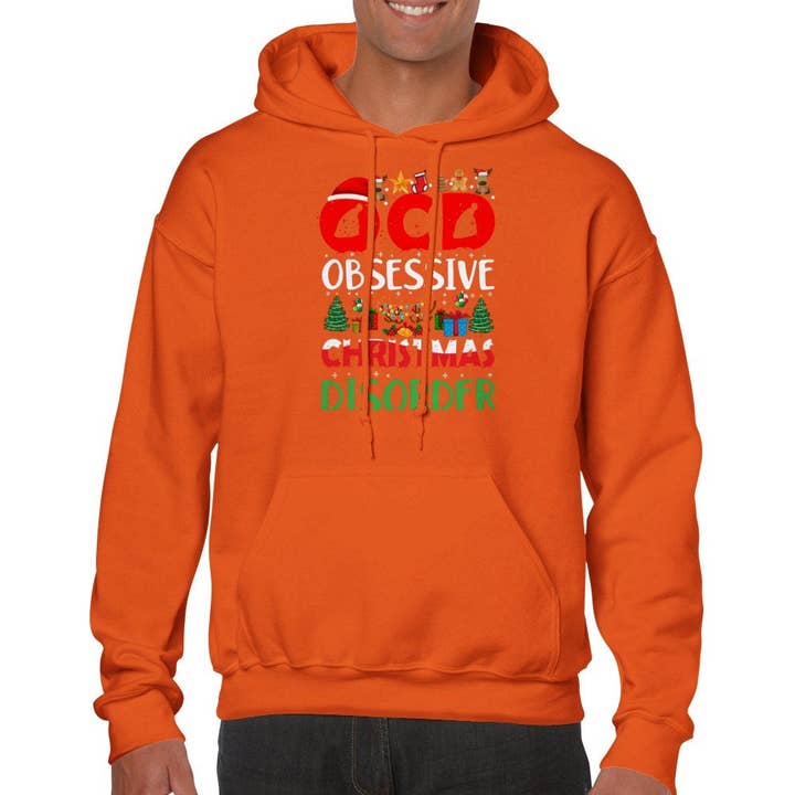OCD Obsessive Christmas Disorder Orange Hoodie, Funny Gifts for wholesale by The Graceful Dragonfly