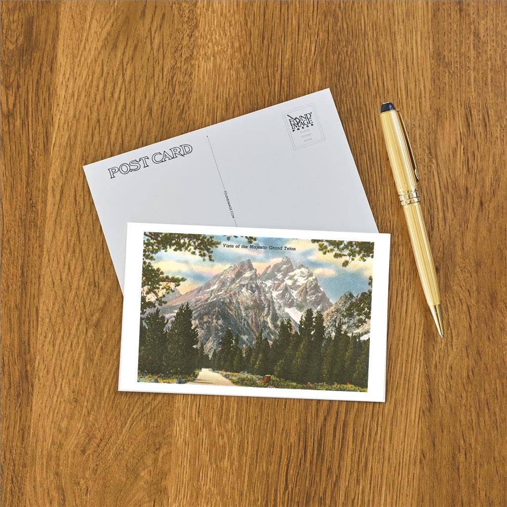 Found Image Press - Wholesale Postcard - Postcard WY-116 Vista of Majestic Grant Teton1