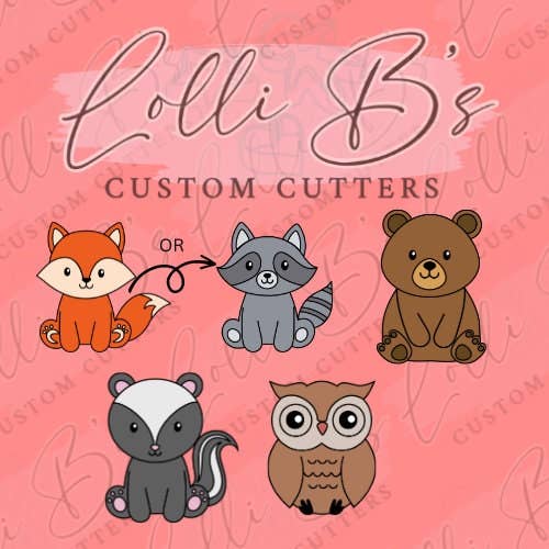 Ensemble de Découpeurs à Biscuits et à Fondant Créatures des Bois pour la vente par Lolli B Custom Cutters