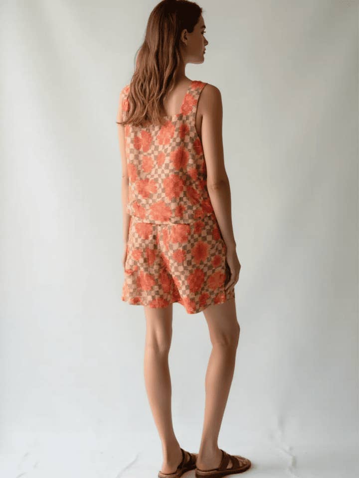 Ariastop.com corporation - Wholesale Lounge Set - Women's - Orange Cotton Jute Floral Co-Ord Set for Women8