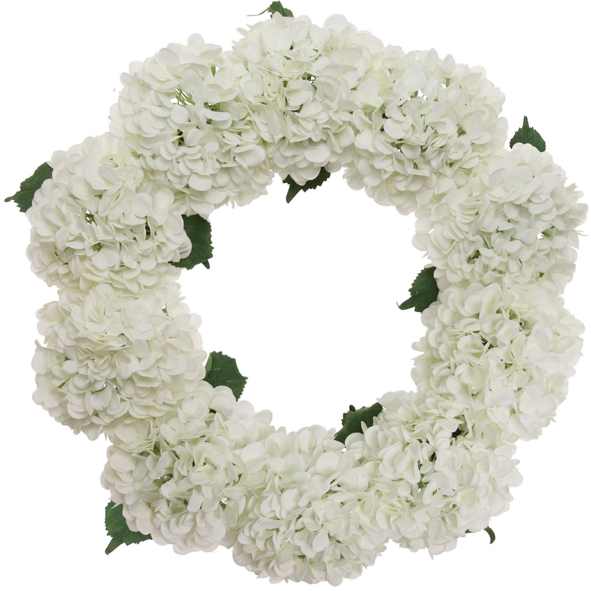 Larksilk - Wholesale Wreath - 2-Pack: 24" White Hydrangea Wreath With Grapevine Ring0