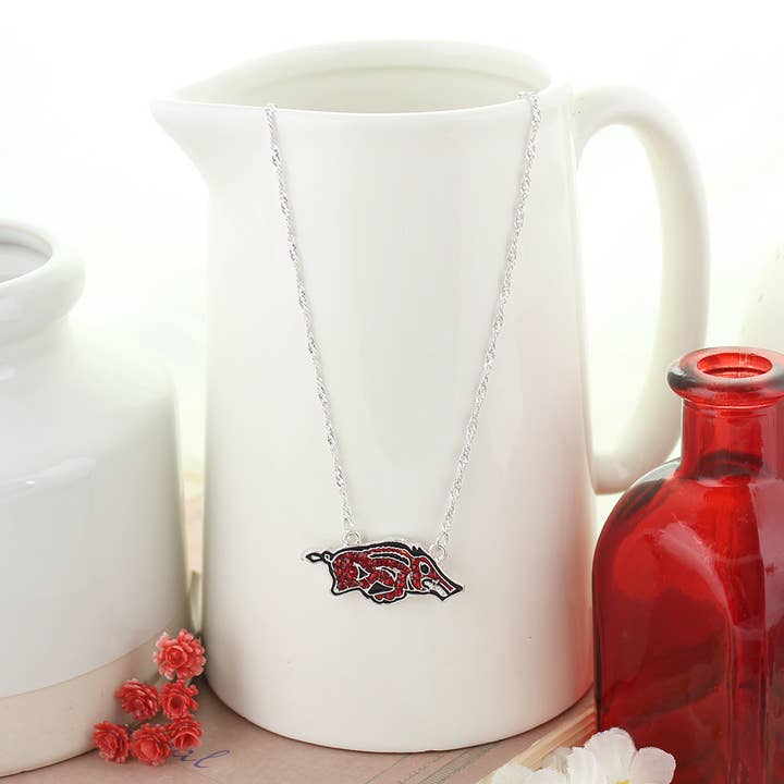 Seasons Jewelry – Großhandel Kette mit Anhänger/Charm – Arkansas Razorback Kristall-Logo-Halskette