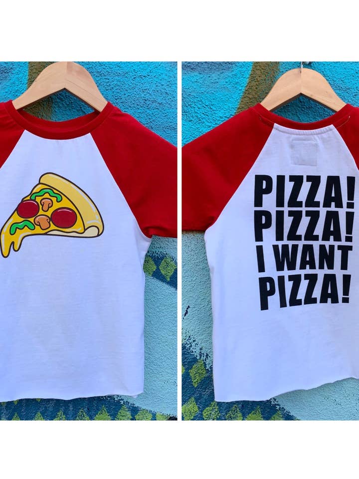 Pizza Pizza Pizza Raglan pour la vente par Crumbs