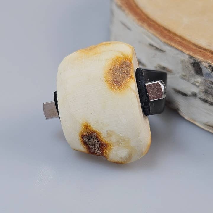 AmberLithuania - Wholesale Cocktail/Statement Ring - Amber Ring, unisex rings, Adjustable crystal Ring12