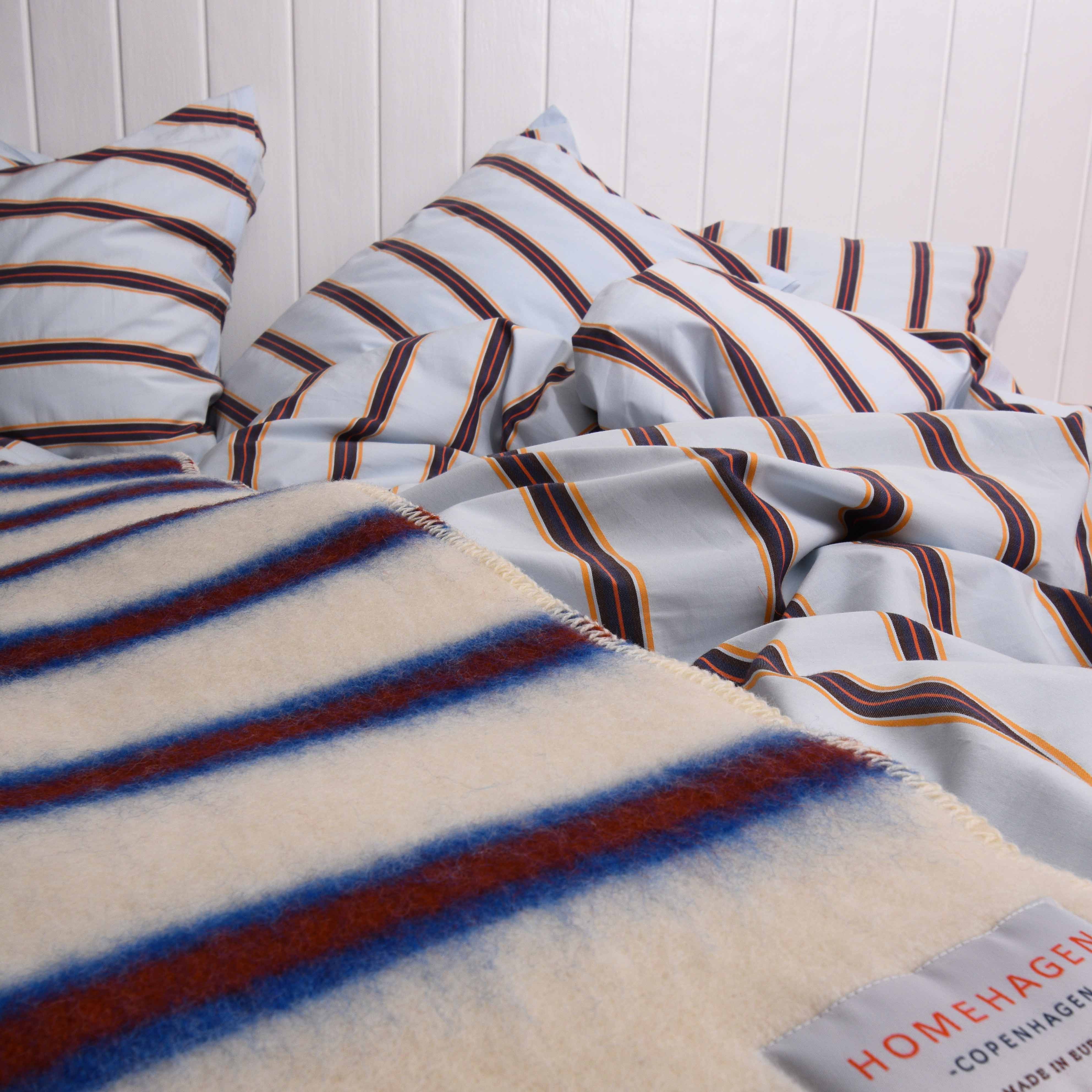 HOMEHAGEN - Wholesale Bedding Set - Cotton percale Bedding set- Blue dobby stripe3