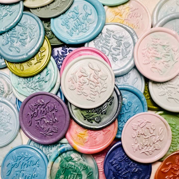 Rochambeau Home - Wholesale Sealing Wax - You're Invited Wax Seal Stickers – Elegant Script Design5