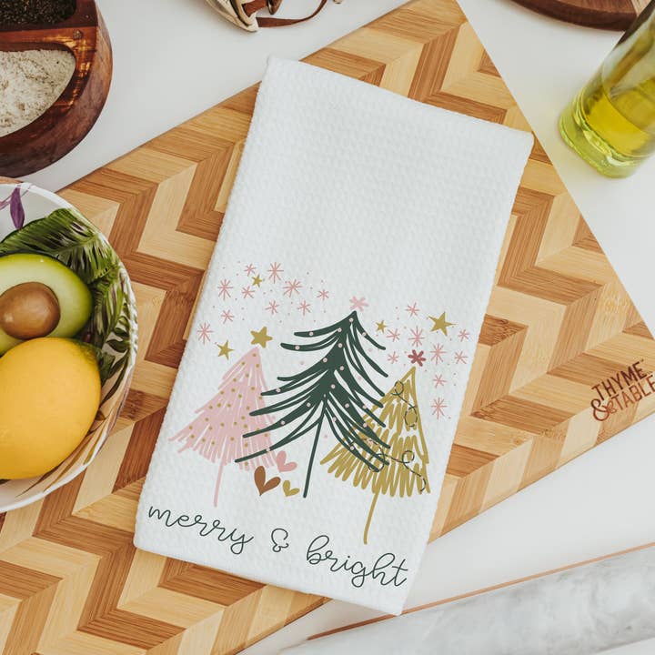 Boho merry & bright hand towels for wholesale by Capable By Design