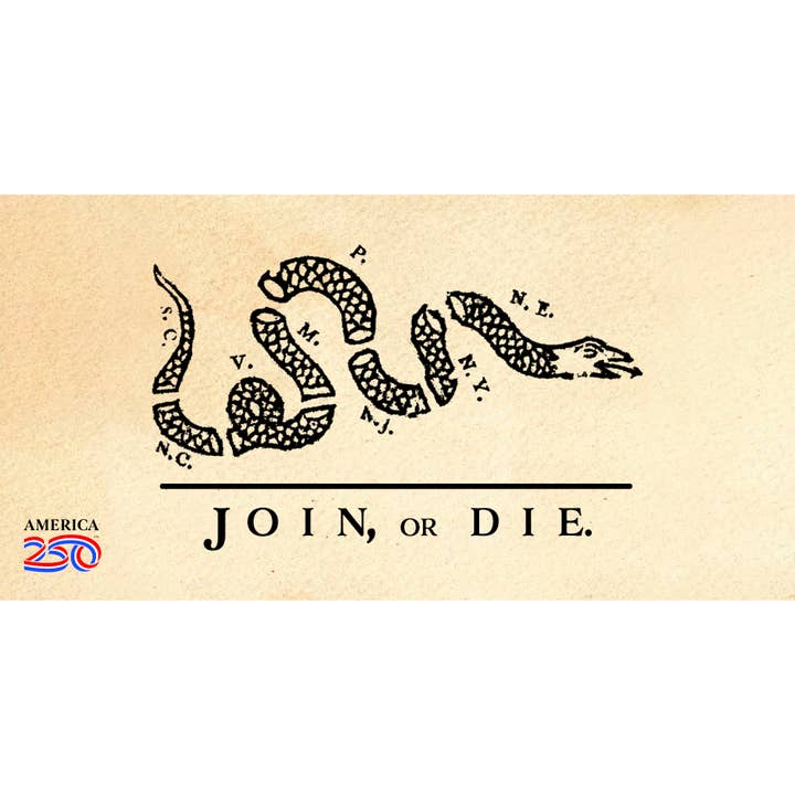 "Join, or Die" Bumper Sticker for wholesale by Nelson Gifts Wholesale