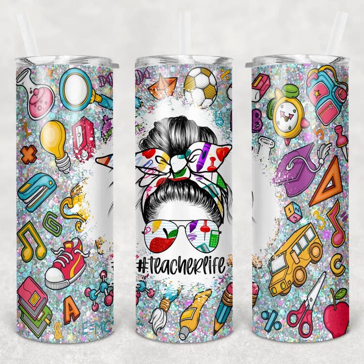 fournitures scolaires messybun #teacherlife teacher pour la vente par Kazali Creations