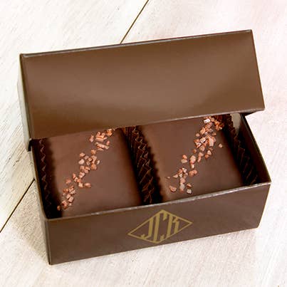 John Kelly Chocolates - Wholesale Chocolate Box - Semi-Sweet Choc & Caramel w/Hawaiian Alaea Sea Salt Box1
