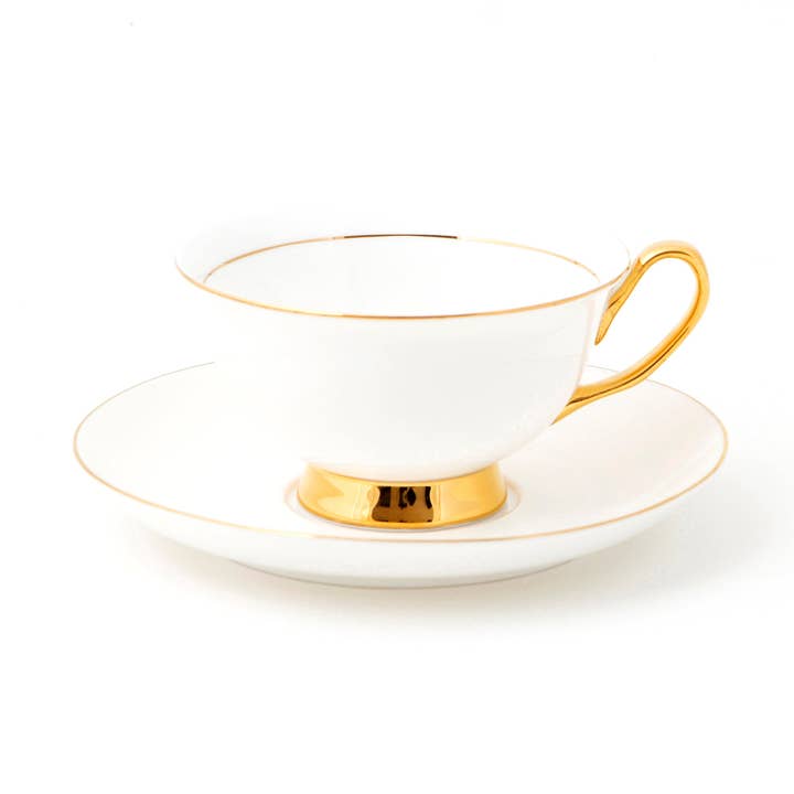 LyndalT - Wholesale Coffee/Tea Cup - White Teacup and Saucer - 250mL