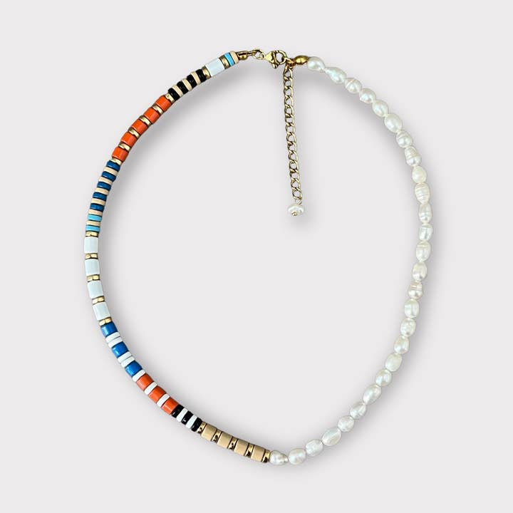 Gargantilla de perlas de agua dulce con cuentas de colores nude 💧 para venta al por mayor de Georgina Nicol