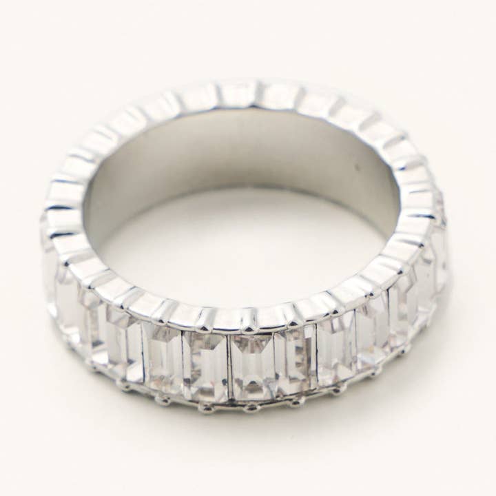 Waterproof Silver Crystal Ring for wholesale by Nikki Smith Designs