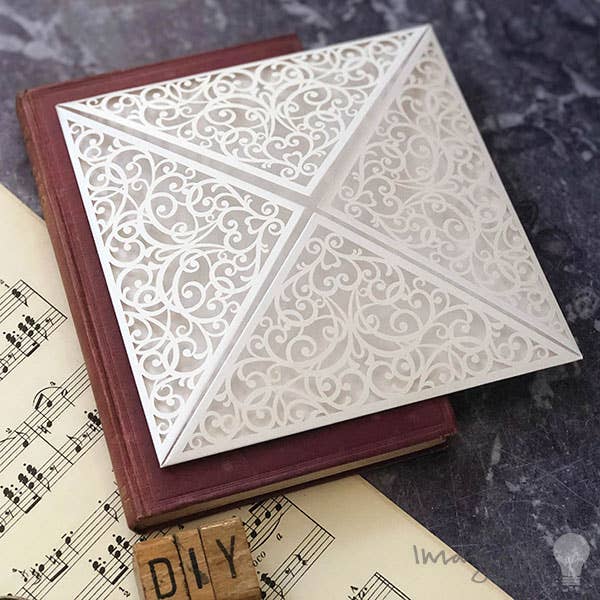 Imaginediy - Vendita all'ingrosso Biglietti di invito - Invito a nozze Corinne, bianco1