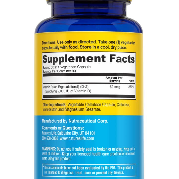 Nature's Life - Wholesale Oral Supplement/Vitamin - Vitamin D-2 50 mcg1