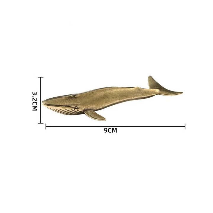 Kiyo Home - Wholesale Decorative Figurine - Small Brass Blue Whale | Whale Figurine | Copper Figurine4