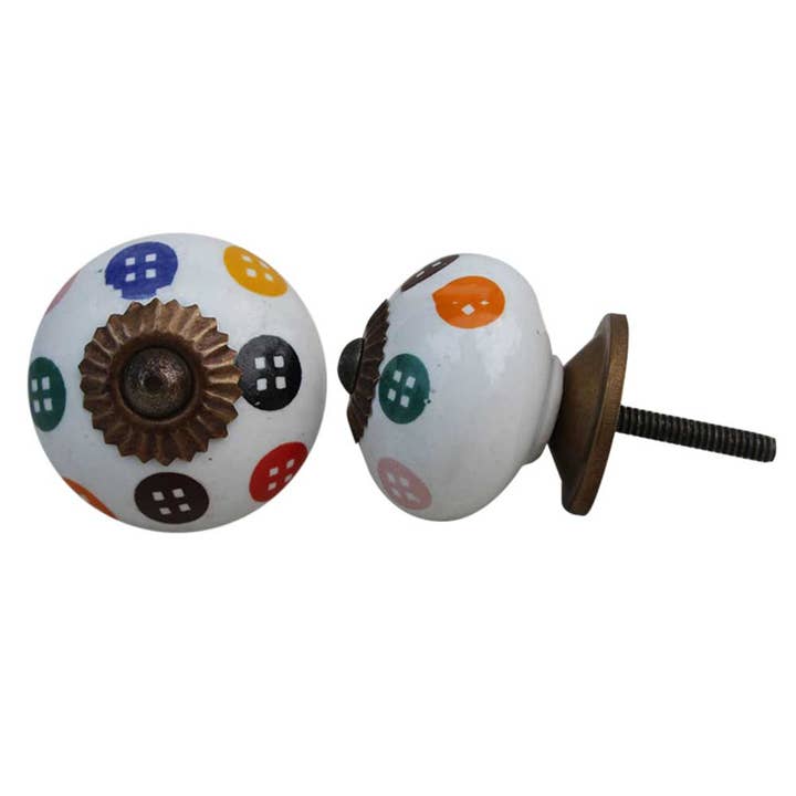 Multicolor 24 Piece Bathroom Knobs Ceramic Decorative Cabinet Handles for wholesale on Faire