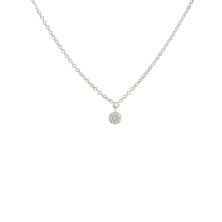 Mini CZ Round Disc Pendant Necklace for wholesale by NY Jewelry House