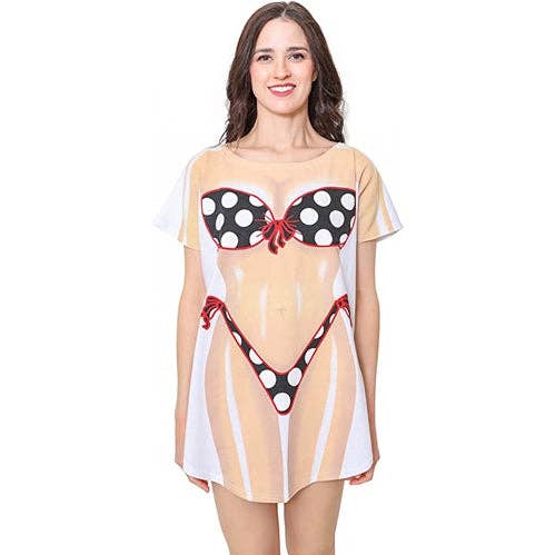 LA Imprints - Wholesale Swim Cover Up - Women's - LA Imprints Fantasy Coverup Polka Dot Bikini Body Coverup T-0