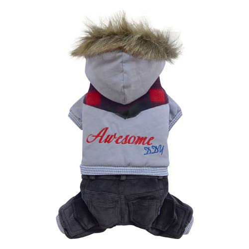 SMALL DOG - Awesome Doggy Snowboarder Onesie Grey por atacado de DoggyDolly Australia/NZ